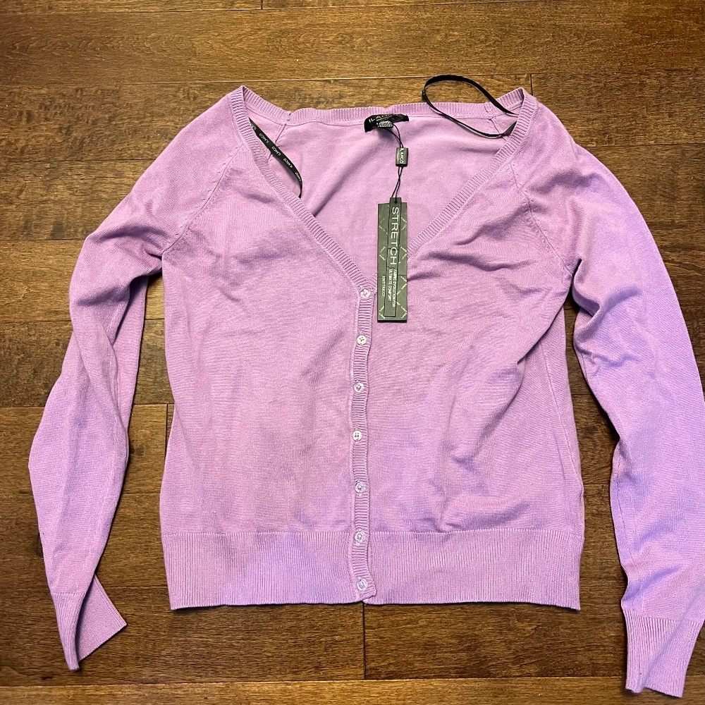 Purple cardigan